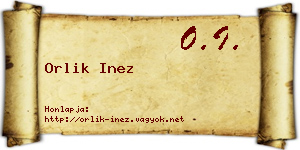 Orlik Inez névjegykártya
